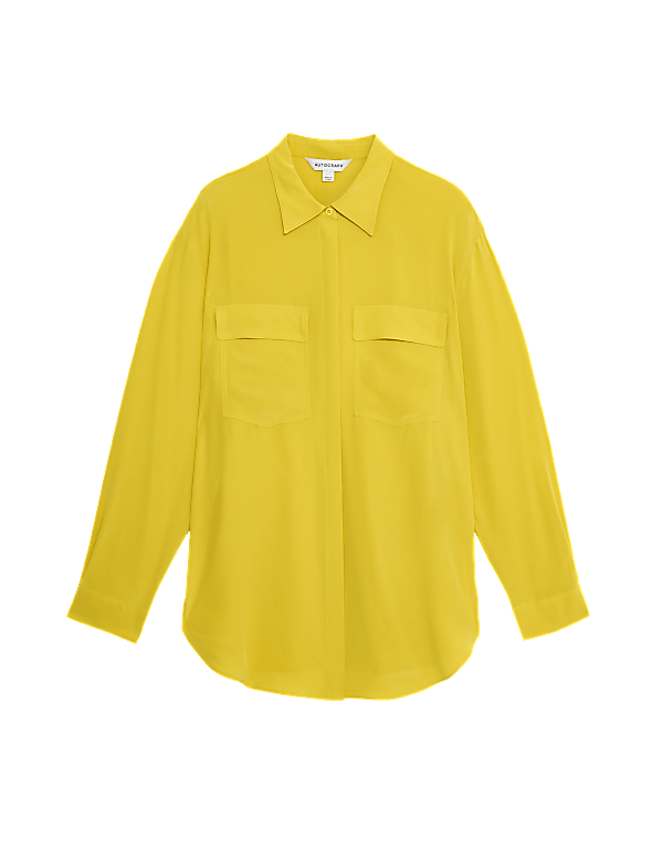Pure Silk Collared Utility Shirt