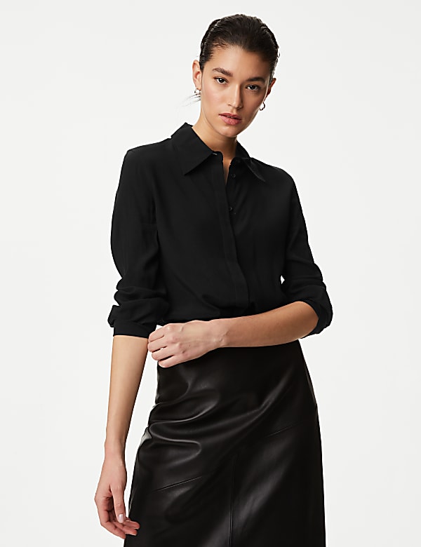 Cupro Rich Collared Shirt