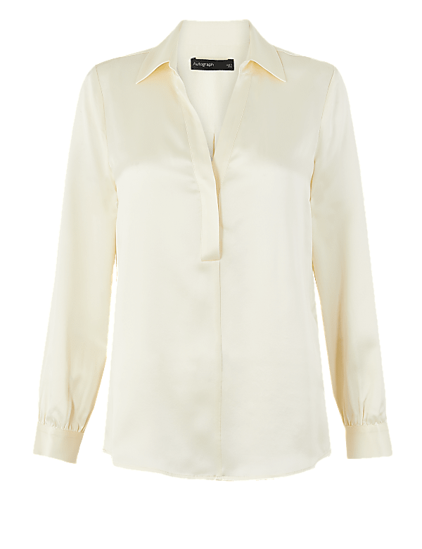 Pure Silk Long Sleeve Blouse