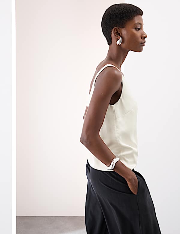 Satin Scoop Neck Cami Top - PT