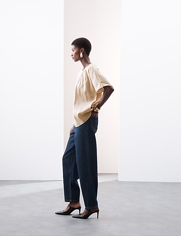 Shimmer Gathered Neck Top - ID