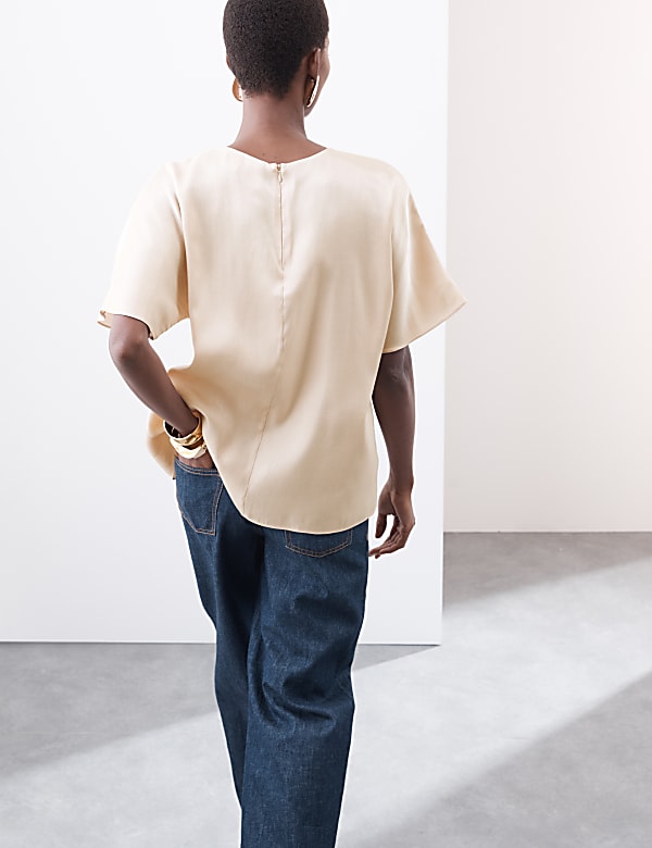 Shimmer Gathered Neck Top - ID