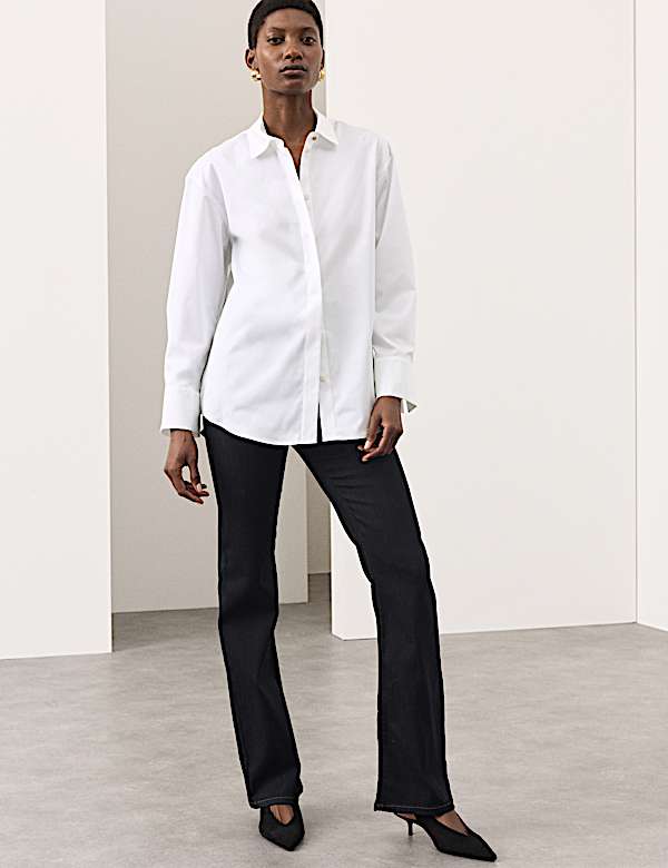 Pure Cotton Collared Relaxed Shirt - IL