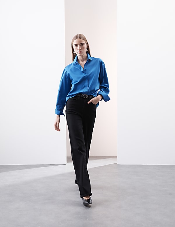 Pure Cotton Collared Relaxed Shirt - IL