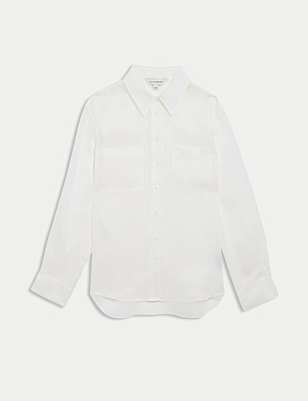 Πουκάμισο οργάντζα από 100% μετάξι - GR