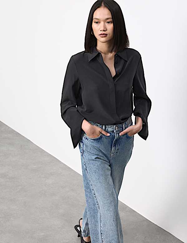 Pure Silk Collared Shirt - SK