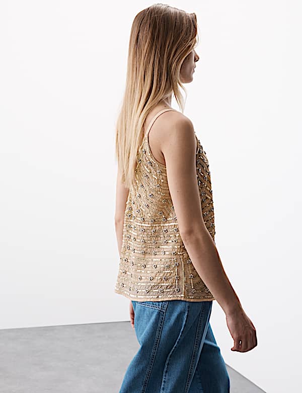 Floral Embellished Cami Top - GR