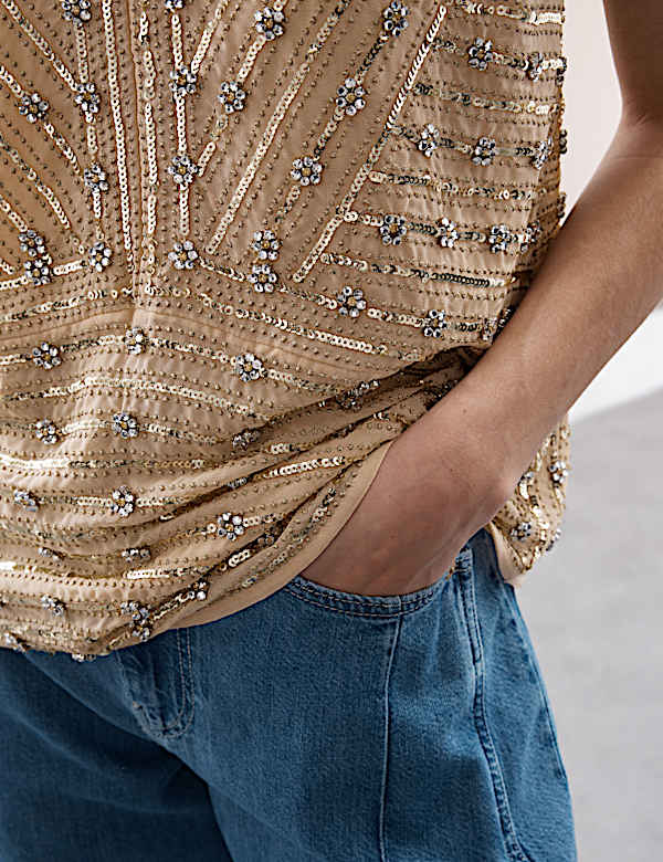 Floral Embellished Cami Top - GR