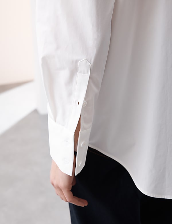 Pure Cotton Broderie Detail Relaxed Shirt - CZ