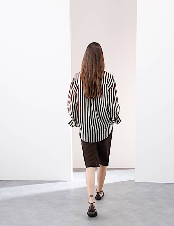 Pure Ramie Striped Shirt