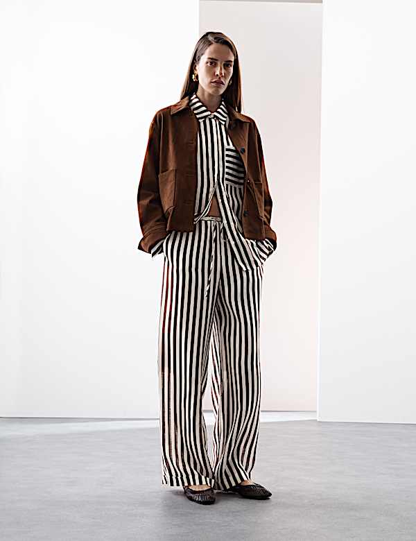 Pure Ramie Striped Shirt