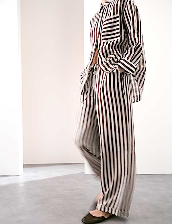 Pure Ramie Striped Shirt