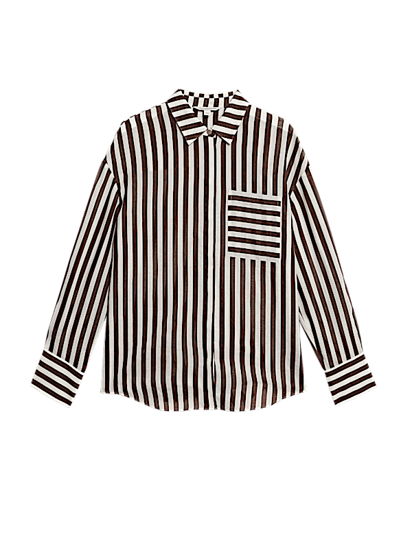 Pure Ramie Striped Shirt