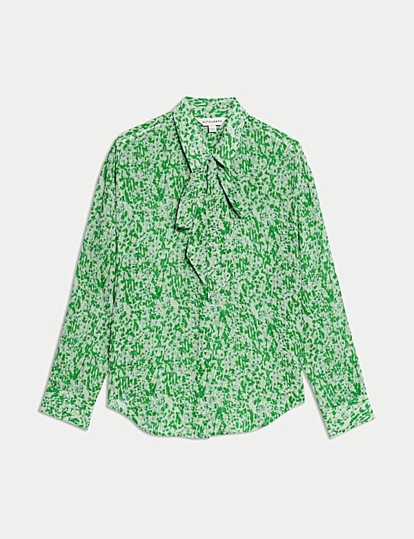 Printed Tie Neck Shirt - RO
