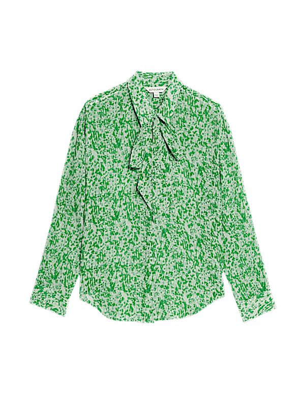 Printed Tie Neck Shirt