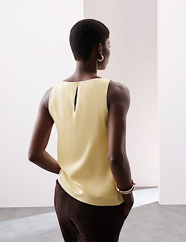Cupro Rich Cowl Neck Asymmetric Draped Top