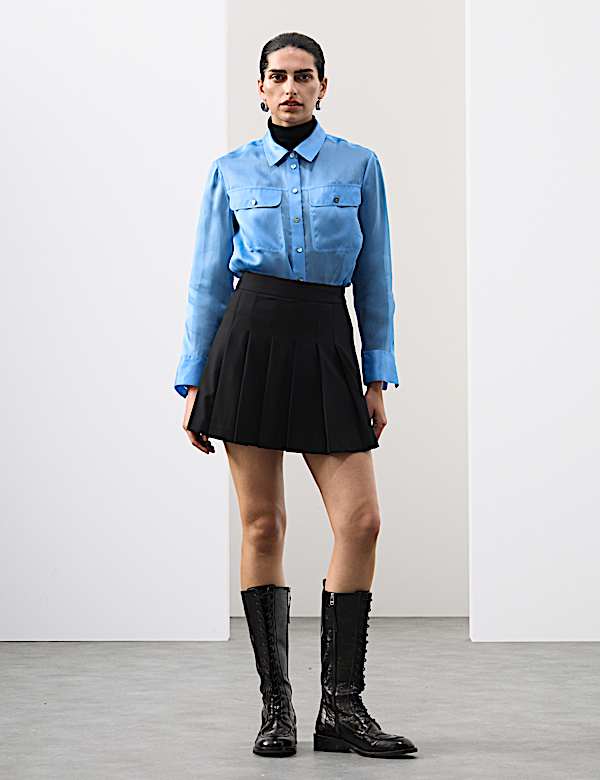 Pure Silk Organza Relaxed Utility Shirt - AU