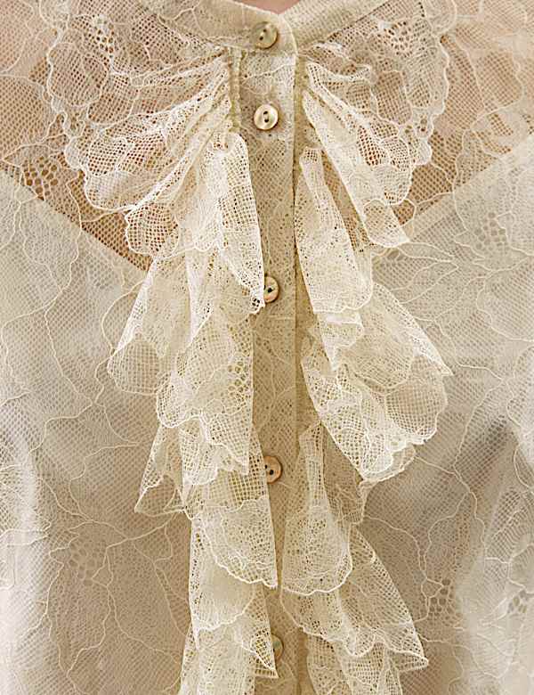 Lace Ruffle Front Blouse - NL