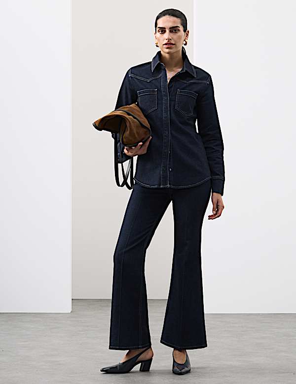 Cotton Rich Denim Fitted Shirt - AU