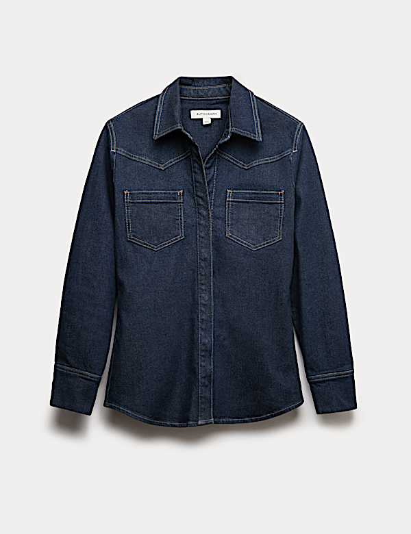 Cotton Rich Denim Fitted Shirt - AU