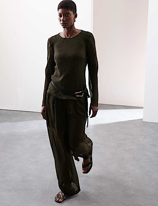 Textured Draped Blouse