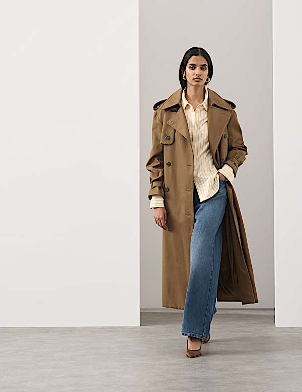 Pure Cotton Striped Fitted Waisted Shirt - SK