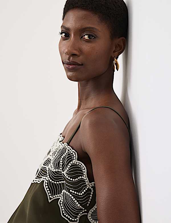 Floral Embroidered Cami Top - US