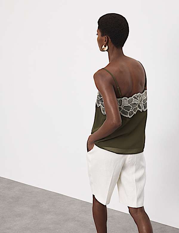 Floral Embroidered Cami Top - US