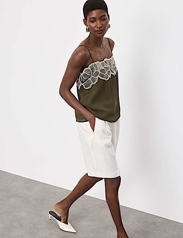 Floral Embroidered Cami Top - US