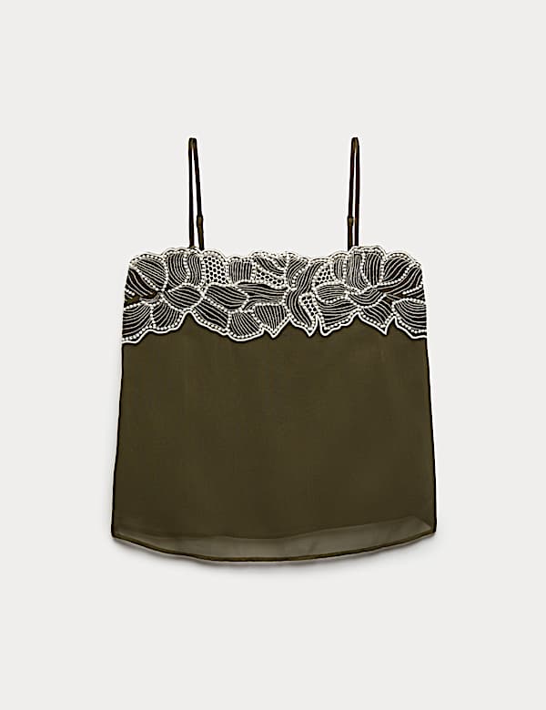 Floral Embroidered Cami Top - US
