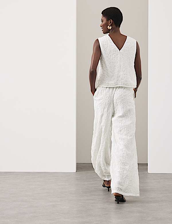 Viscose Rich Embroidered Shell Top - KR