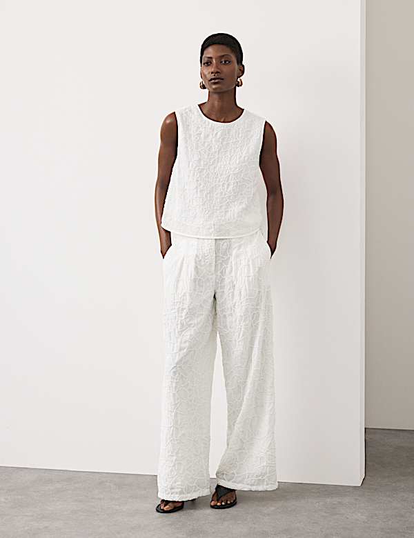 Viscose Rich Embroidered Shell Top - KR