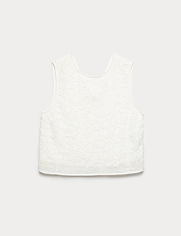 Viscose Rich Embroidered Shell Top - KR