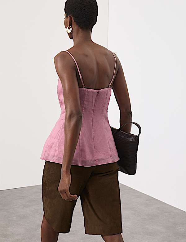 Pure Ramie Godet Cami Top - US