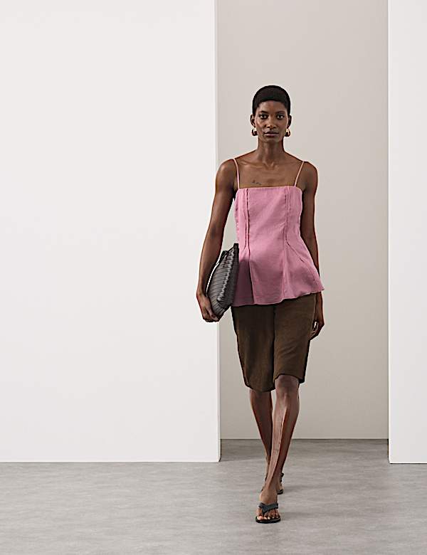 Pure Ramie Godet Cami Top - US