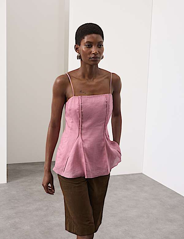 Pure Ramie Godet Cami Top - US