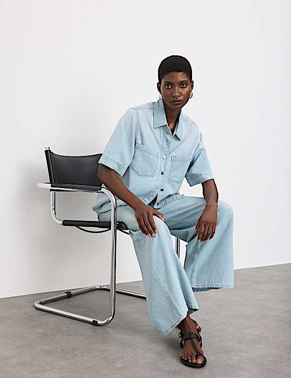 Denim Collared Relaxed Shirt - EE