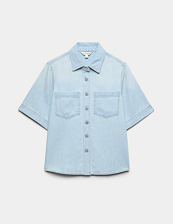 Denim Collared Relaxed Shirt - EE