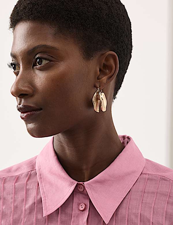 Pure Ramie Pintuck Waisted Shirt - CA