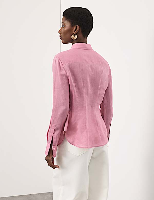 Pure Ramie Pintuck Waisted Shirt - CA