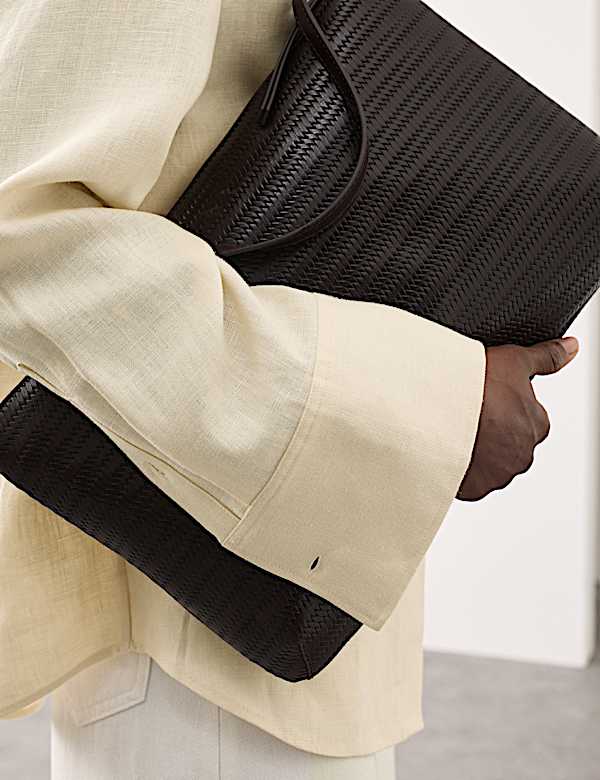 Pure Linen Contrast Button Shirt - LT