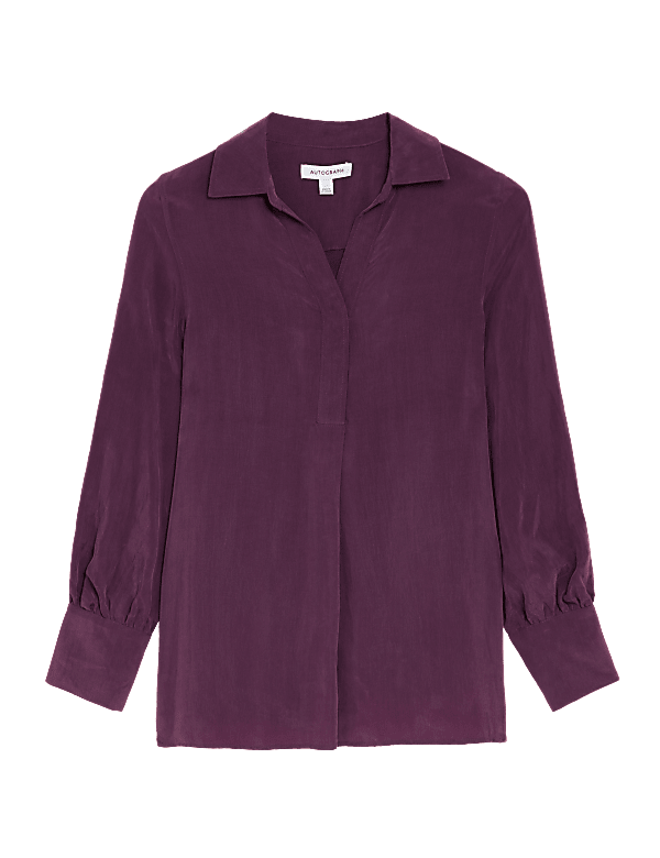 Collared Relaxed Longline Popover Blouse