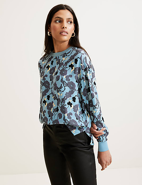 Floral Print Long Sleeve Sweatshirt