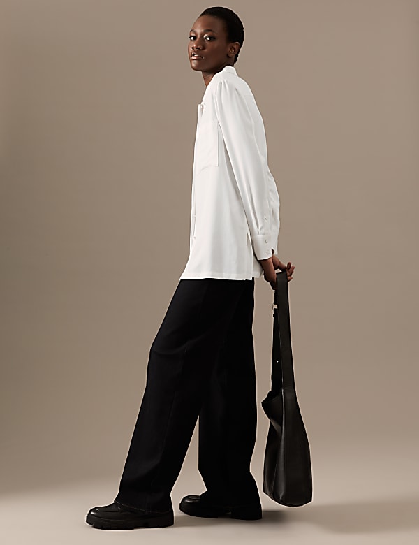 Pure Tencel™ Collared Long Sleeve Shirt