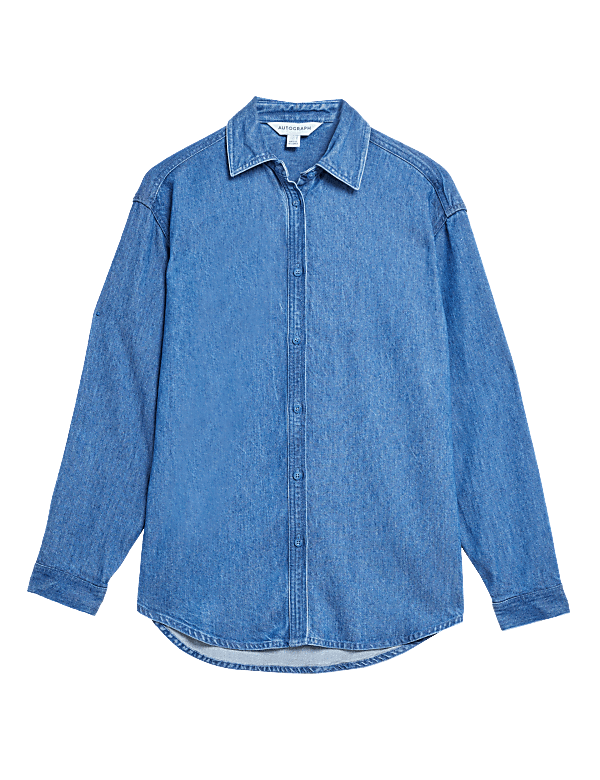 Lyocell Denim Collared Shirt