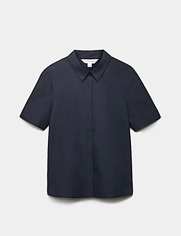 Chemise pliss&eacute;e &agrave; encolure avec coton - CA