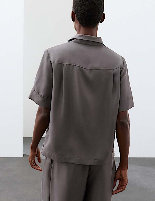 Pure Silk Collared Utility Shirt - AL