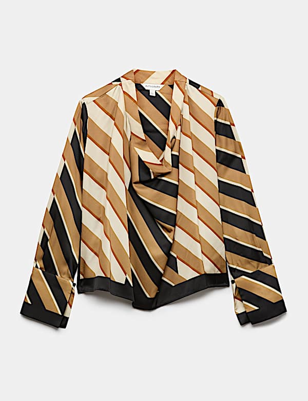Striped Cowl Neck Blouse - US