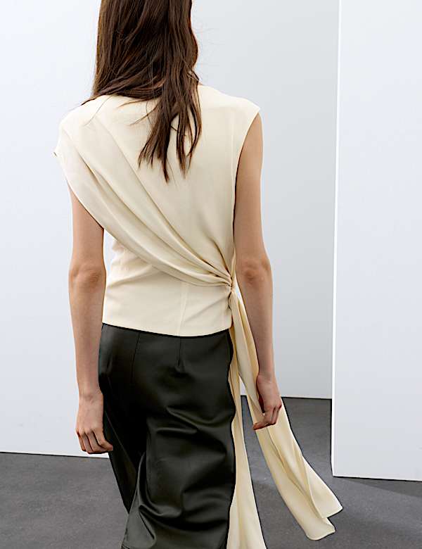 Slash Neck Draped Top - SI