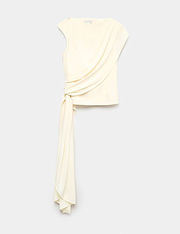 Slash Neck Draped Top - SI